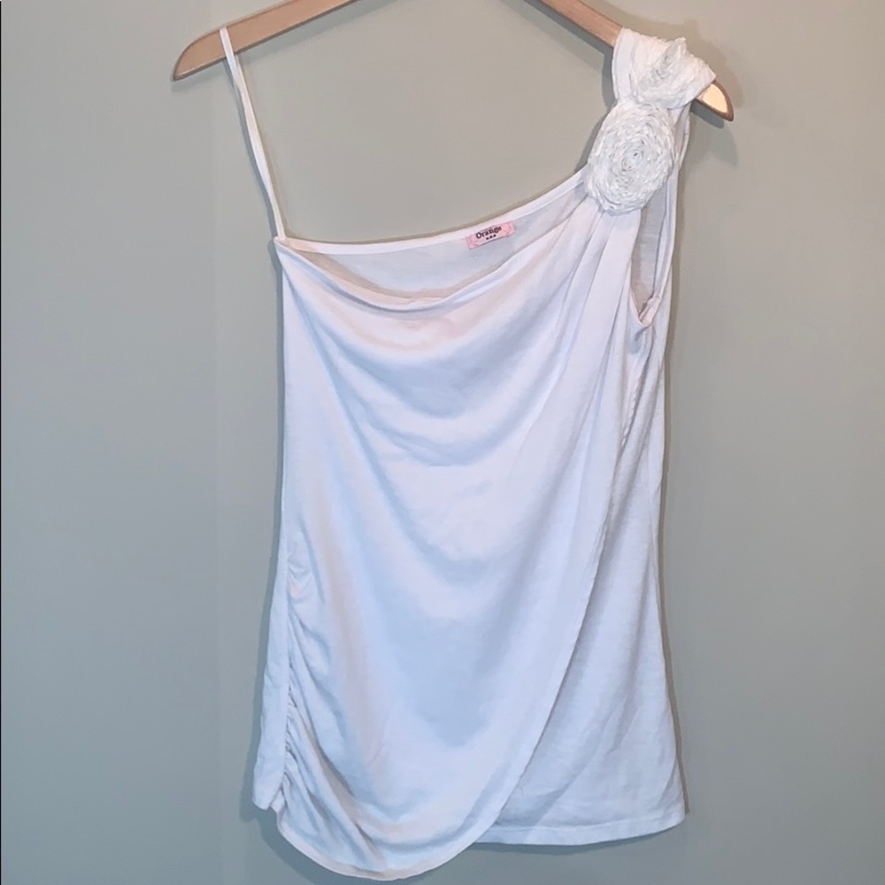 Orange Brand One-Shoulder Tank Top